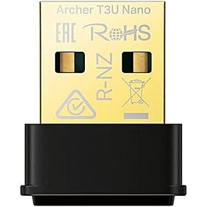 $9.99* | TP-Link Archer T3U Nano AC1300 2.5G/5G Dual-Band WPA3 USB Wi-Fi Adapter + 15% Back w/ Prime Visa Card at Amazon